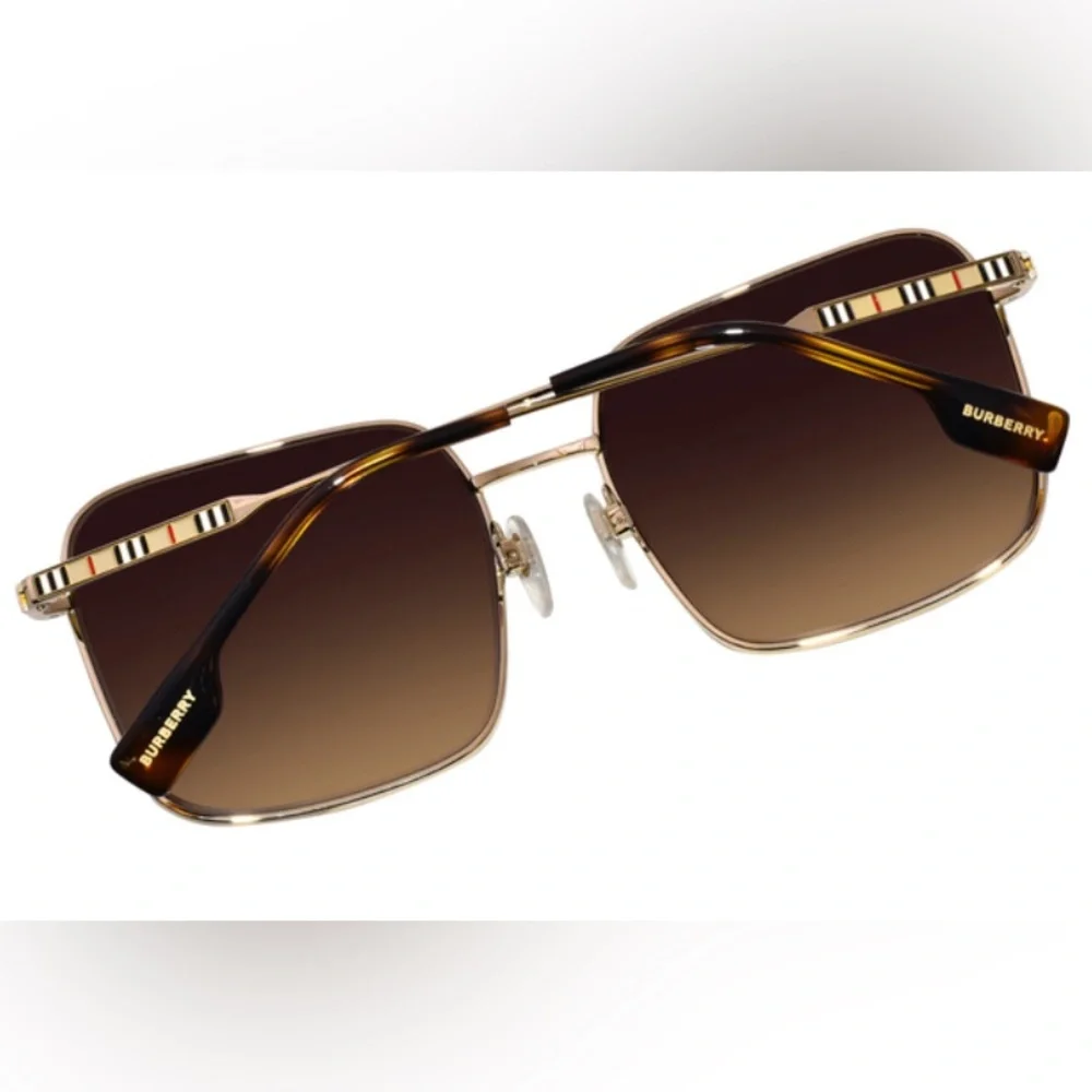 Burberry Sunglasses Women's Jude BE3119 Light Gold/Grey Gradient 58-17mm READ - Picture 4 of 15